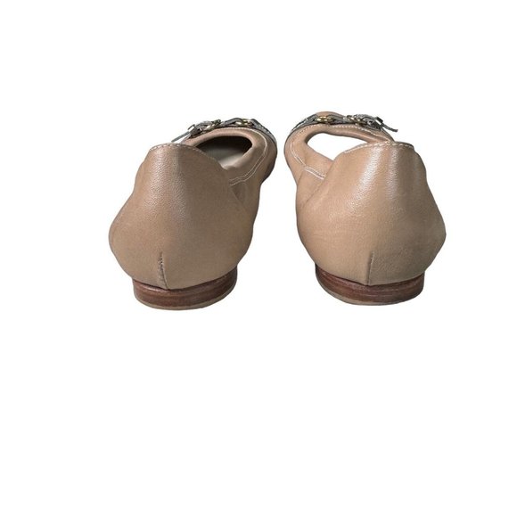 AGL ATTILIO GIUSTI LEOMBRUNI Monika BEIGE NUDE CAP TOE BALLET FLATS SIZE 39.5 - Picture 8 of 13
